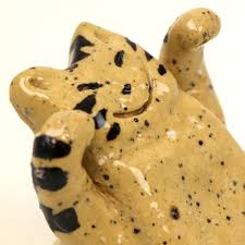 MANEKI NEKO BECKONING CAT Beckoning both hands Pottery Good Luck 191208 Japan | eBay Australia