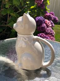 Vintage California Pottery Lidded Cat Handled Creamer With ...