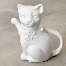 Vintage White Porcelain Cat Coffee Pot - Etsy