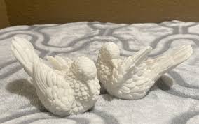 Vintage A. Santini White Alabaster Dove Sculptures | eBay