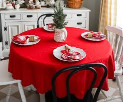 Red Round Tablecloth | Hemstitch Tablecloth | Circular ...