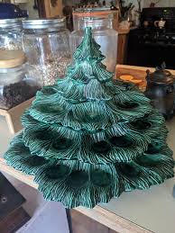 Ceramic Christmas tree deviled egg platter with 36 spots