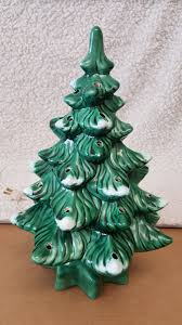 VTG Ceramic Lighted Snow Flocked Table Christmas Tree 13.5" Tall - 1970s | eBay