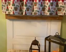 Christmas Trees Red White Plaid Scalloped Valance - Etsy