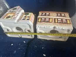 LOT OF 2 Christmas Village Lighted House LOT OF 2 Cottages Taiwan 7” H Porcelain | eBay