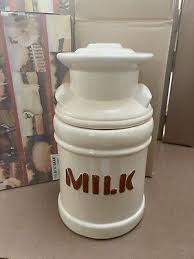 Gear Block Milk Can Cookie Snack Canister Ceramic Jar Retired NEW Vintage Rare | eBay