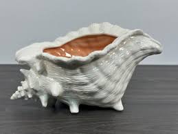 Vintage Atlantic Mold Ceramic Large Neutral Conch Sea Shell ...