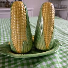 Vintage Ceramic Corn Cob Salt and Pepper Shakers With ...