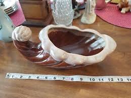 Vintage Large Brown Glazed Ceramic Cornucopia Center Piece ...