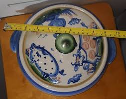 Vintage Folk Art M.A. HADLEY POTTERY Deep Serving Bowl with LID -BOTH SIGNED 10" | eBay