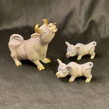 Vintage Ceramic Purple Cow Figurines- Mom & Babies | eBay