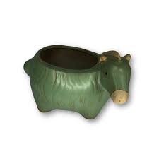 Green Antique Colored Horse, Rustic Colored Flower Pot - Etsy
