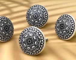 ARTISNO Hand Painted Mandala Ceramic Cabinet Drawer Pull ...