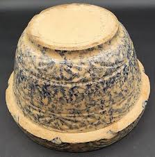 Antique Robinson Ransbottom Roseville Blue Sponge 8" Mixing Bowl 305 | eBay