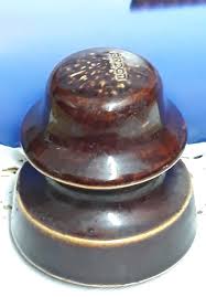 Vintage Brown Locke Glazed Ceramic Porcelain Insulator 3.5 ...