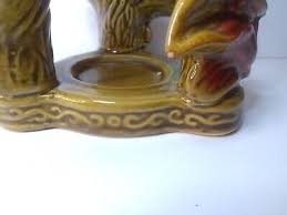 vintage Butterfly Tea Light Holder Glazed 3D orange, green ...