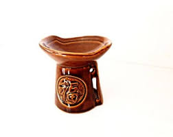 Ceramic Oil Burner Essential Oil Diffuser Hot Brown Porcelain ...