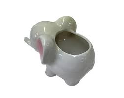 2 Pieces Ceramic White Cute Elephant Open Top Planter Art Figure Ws3143abe - Etsy Australia