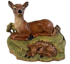 Deer Fawn Figurine Tree Bambi Woodland Statue Tabletop ...