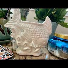 Accents | Iridiscent White Fish Vase Vintage Nautical | Poshmark