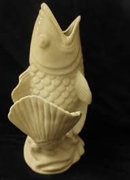 White Ceramic Jumping Carp Koi Fish Vase, 8.25” Mid Century | eBay