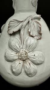 Large ceramic lamp with floral decoration in relief - 20th century craftsmanship | €350 | Whoppah