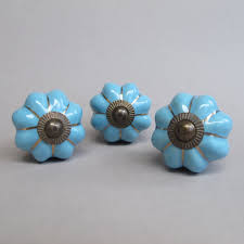 Petite Marigold Knob - Light Blue - Hooks & Knobs
