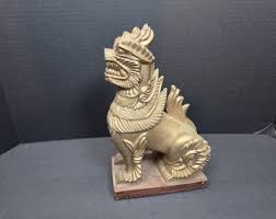 A Stunning Large Green Glazed Foo Dog, Chinese Temple Guardian, Vintage 1960s, Chinoiserie, Mid Century, Arnels - Etsy Canada