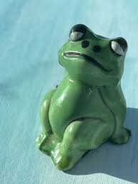 Vintage Miniature Green Frog Figurine Hard Plastic Cute ...