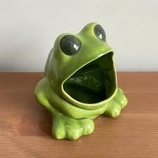 Vintage Ceramic Frog Sponge Holder - 4.5” T X 4” D - Retro ...