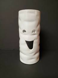 ghost tealight pillar candle holder tall rippled white ceramic | eBay