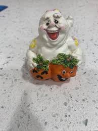 Vintage Halloween Ghost With Two Pumpkin Figurine 2” | eBay