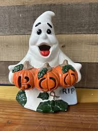 Vintage Ghost Boo Pumpkin Halloween Ceramic Artmark Decor ...