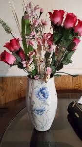 vintage lenox large vase morningside cottage blue flowers ...