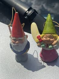 Vintage 1979 Uniebock ceramic GNOME ornaments set of 2 Man ...