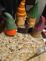 FALL Gnome Figurines Set 4Resin Asst Colors 5.3" High New | eBay