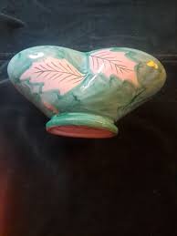 Vintage Italian Potery Bowtie Vase , Bowl Green , White ...