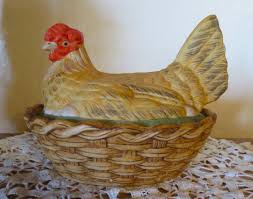 Bisque Porcelain Nesting Hen, Circa Early 1900's, Possible ...
