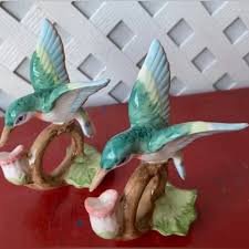 Fitz and Floyd | Kitchen | Fitz Floyd Hummingbird Hand Painted Napkin Ring Holder In The Set | Poshmark
