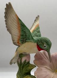 1980's HOMCO # 1429 Beautiful Ceramic Hummingbird and Flower Collectible Figurine in Great Condition - Etsy Australia