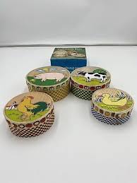 Vintage Wooden Storage Boxes Farm Animals Nesting Storage Boxes Taiwan. | eBay