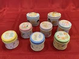 Precious Moments Lot of 8 Candles In Tins Friendship Friends Bees Flowers Kind | eBay