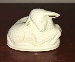 Vintage Ceramic Nesting Lamb With Basket Planter | eBay