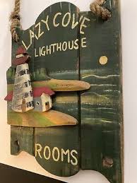 Wooden 3D Lighthouse Cottage Sign. Carving and Painting make ...