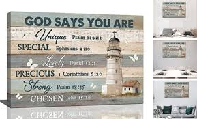 Rustic Lighthouse Wall Art Christian God Says You Are 24L" x ...