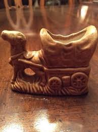 Vintage Small Ceramic Horse & Covered Wagon Western ...