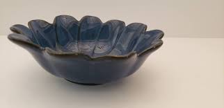 Dark Blue Scalloped bowl by Dash of That | eBay