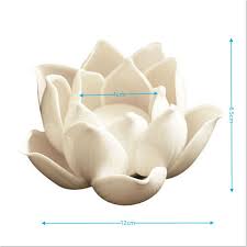 Ceramic Lotus Flower Petals Tealight Candlestick Candle ...