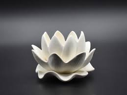 Vintage Holland Mold Ceramic Flower - Three Piece Bisque ...