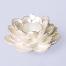 Handmade Gold Lotus Flower Tealight Candle Holder: Resin ...